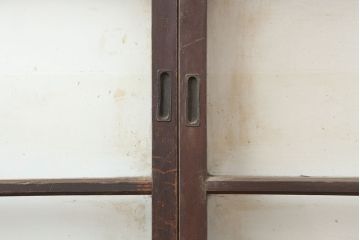 アンティーク建具　大正昭和初期　シンプルレトロなガラス戸3枚セット(引き戸、建具)(R-037090)