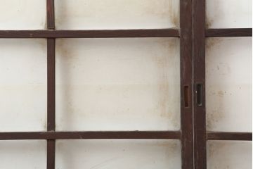 アンティーク建具　大正昭和初期　シンプルレトロなガラス戸3枚セット(引き戸、建具)(R-037090)