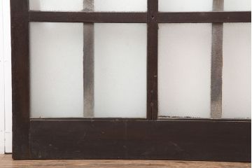 レトロ建具　昭和初期　ノスタルジックな雰囲気が魅力的なガラス戸2枚セット(引き戸、建具)(R-037091)