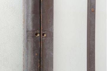 レトロ建具　昭和初期　ノスタルジックな雰囲気が魅力的なガラス戸2枚セット(引き戸、建具)(R-037091)