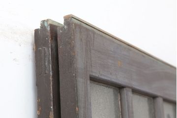 レトロ建具　昭和初期　ノスタルジックな雰囲気が魅力的なガラス戸2枚セット(引き戸、建具)(R-037091)