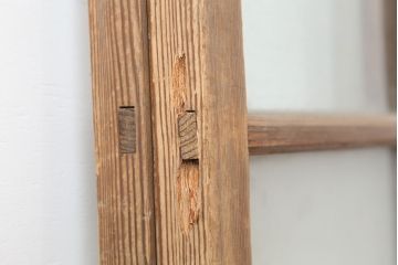 アンティーク建具  昭和初期　クリア・すりガラス入り　シンプルなガラス戸2枚セット(引き戸、建具)(R-037092)