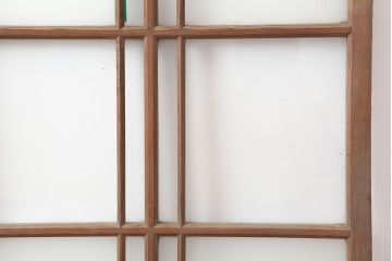 アンティーク建具  昭和初期　クリア・すりガラス入り　シンプルなガラス戸2枚セット(引き戸、建具)(R-037092)