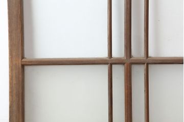 アンティーク建具  昭和初期　クリア・すりガラス入り　シンプルなガラス戸2枚セット(引き戸、建具)(R-037092)