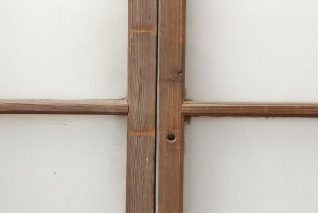 アンティーク建具  昭和初期　クリア・すりガラス入り　シンプルなガラス戸2枚セット(引き戸、建具)(R-037092)