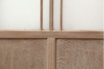 アンティーク建具  昭和初期　クリア・すりガラス入り　シンプルなガラス戸2枚セット(引き戸、建具)(R-037092)