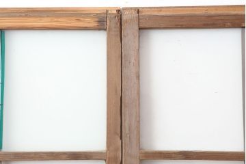 アンティーク建具  昭和初期　クリア・すりガラス入り　シンプルなガラス戸2枚セット(引き戸、建具)(R-037092)