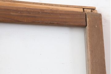 アンティーク建具  昭和初期　クリア・すりガラス入り　シンプルなガラス戸2枚セット(引き戸、建具)(R-037092)