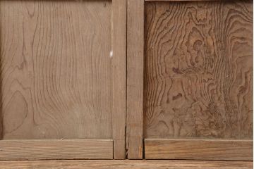 アンティーク建具  昭和初期　クリア・すりガラス入り　シンプルなガラス戸2枚セット(引き戸、建具)(R-037092)