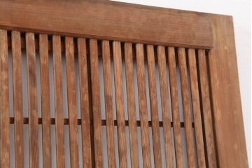 アンティーク建具　和製アンティーク　昭和中期　腰板ケヤキ材　裏障子付き!上品な和の空間づくりにおすすめな格子戸4枚セット(建具、引き戸)(R-037094)