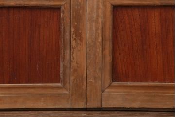 アンティーク建具　和製アンティーク　昭和中期　腰板ケヤキ材　裏障子付き!上品な和の空間づくりにおすすめな格子戸4枚セット(建具、引き戸)(R-037094)