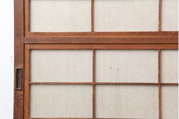 アンティーク建具　昭和初期　裏障子付き　縦桟が上品な雰囲気を醸し出す格子戸2枚セット(建具、引き戸)(R-037095)