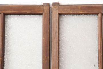 アンティーク建具　レトロ　シンプルで使いやすいガラス戸2枚セット(引き戸、建具)(R-037096)