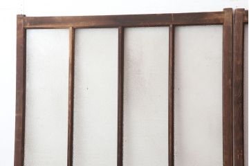 アンティーク建具　レトロ　シンプルで使いやすいガラス戸2枚セット(引き戸、建具)(R-037096)