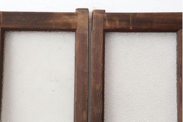 アンティーク建具　レトロ　シンプルで使いやすいガラス戸2枚セット(引き戸、建具)(R-037096)