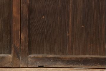 アンティーク建具　レトロ　シンプルで使いやすいガラス戸2枚セット(引き戸、建具)(R-037096)