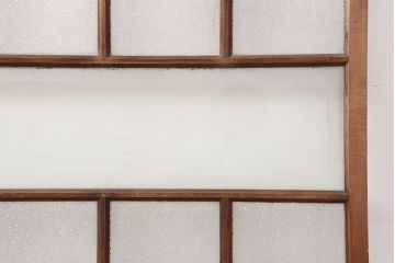 アンティーク建具　レトロ　シンプルで使いやすいガラス戸2枚セット(引き戸、建具)(R-037096)
