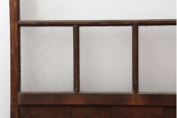 アンティーク建具　レトロ　シンプルで使いやすいガラス戸2枚セット(引き戸、建具)(R-037096)
