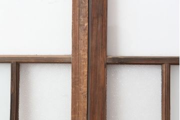 アンティーク建具　昭和初期　幅広いテイストにマッチするシンプルなガラス戸2枚セット(引き戸、建具)(R-037097)