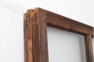 アンティーク建具　昭和初期　幅広いテイストにマッチするシンプルなガラス戸2枚セット(引き戸、建具)(R-037097)