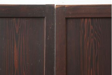 アンティーク建具　和モダンにもおすすめな格子帯戸2枚セット(板戸、引き戸)(R-037098)