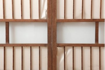 アンティーク建具　昭和初期　幅広の障子戸2枚セット(ガラス帯戸、引き戸、建具)(R-037099)