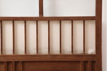 アンティーク建具　昭和初期　幅広の障子戸2枚セット(ガラス帯戸、引き戸、建具)(R-037099)