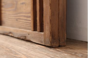 アンティーク建具　昭和初期　幅広の障子戸2枚セット(ガラス帯戸、引き戸、建具)(R-037099)