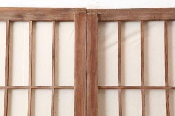 アンティーク建具　昭和初期　和空間を引き立てる幅広の障子戸2枚セット(引き戸、建具)(R-037100)