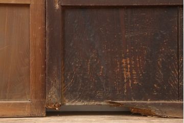 アンティーク建具　和製アンティーク　大正昭和初期　幅広　存在感抜群の格子戸2枚セット(引き戸、建具)(R-037101)
