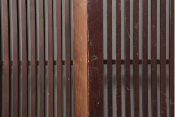 アンティーク建具　和製アンティーク　大正昭和初期　幅広　存在感抜群の格子戸2枚セット(引き戸、建具)(R-037101)
