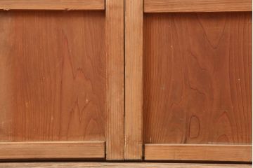 アンティーク建具　木味が魅力の縦額入り障子戸2枚セット(引き戸、建具)(R-037104)