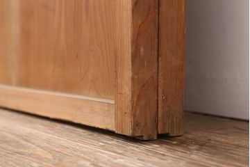 アンティーク建具　木味が魅力の縦額入り障子戸2枚セット(引き戸、建具)(R-037104)