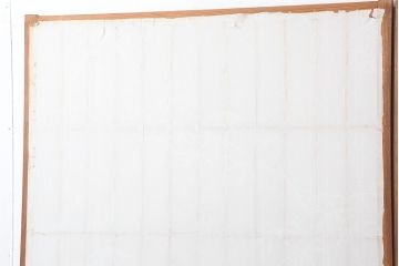 アンティーク建具　木味が魅力の縦額入り障子戸2枚セット(引き戸、建具)(R-037104)