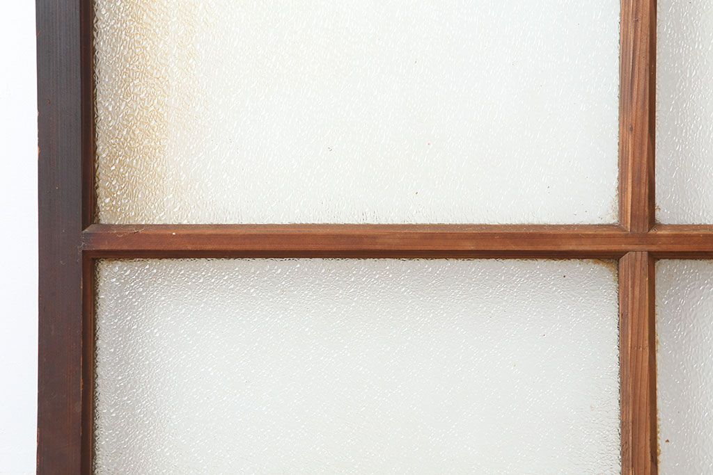 アンティーク建具　昭和レトロな空間づくりにおすすめなガラス戸2枚セット(建具、引き戸)(R-037106)