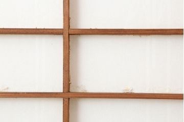 アンティーク建具　和製アンティーク　昭和初期　シンプルな木製フレームの障子戸4枚セット(建具、引き戸)(R-037107)