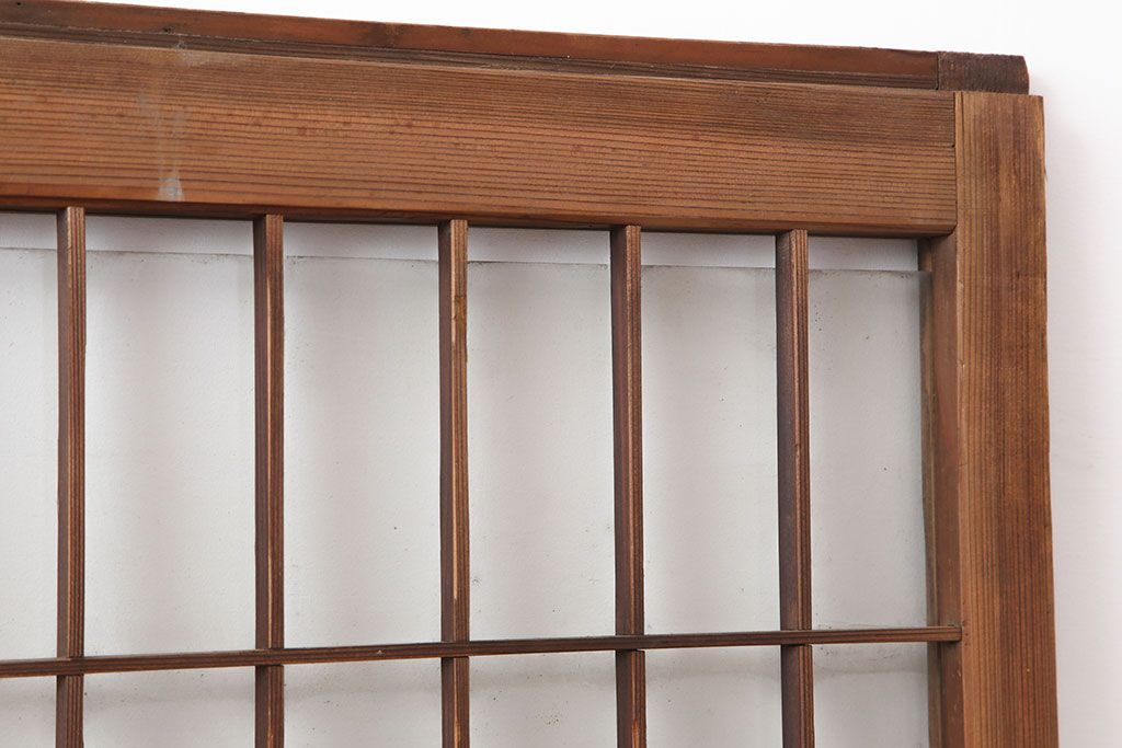 アンティーク建具　和製アンティーク　昭和初期　シンプルさが魅力の引き戸2枚セット　(R-037110)