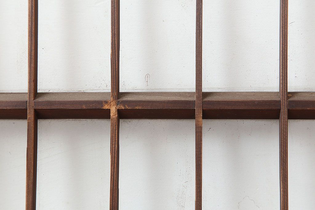 アンティーク建具　和製アンティーク　昭和初期　シンプルさが魅力の引き戸2枚セット　(R-037110)