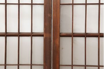 アンティーク建具　和製アンティーク　昭和初期　シンプルさが魅力の引き戸2枚セット　(R-037110)