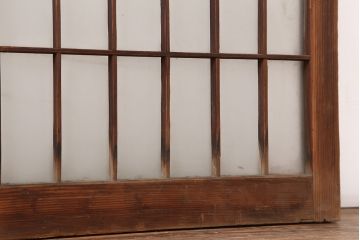 アンティーク建具　和製アンティーク　昭和初期　シンプルさが魅力の引き戸2枚セット　(R-037110)