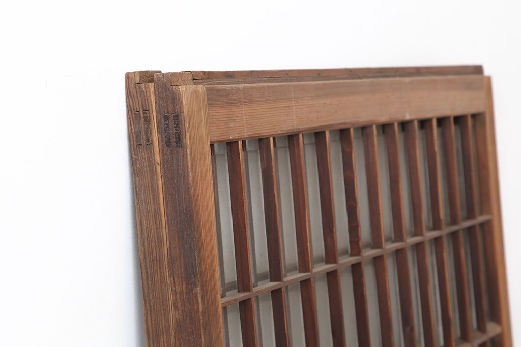 アンティーク建具　和製アンティーク　昭和初期　シンプルさが魅力の引き戸2枚セット　(R-037110)