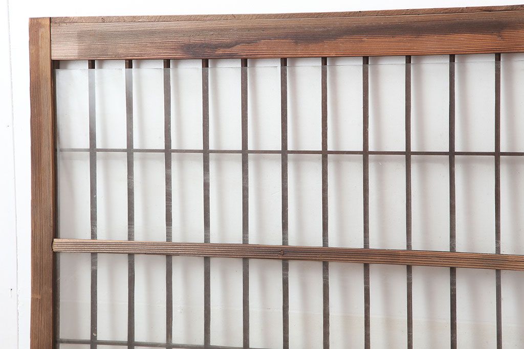 アンティーク建具　和製アンティーク　昭和初期　シンプルさが魅力の引き戸2枚セット　(R-037110)