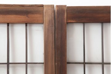 アンティーク建具　和製アンティーク　昭和初期　シンプルさが魅力の引き戸2枚セット　(R-037110)