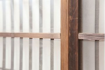 アンティーク建具　和製アンティーク　昭和初期　シンプルさが魅力の引き戸2枚セット　(R-037110)