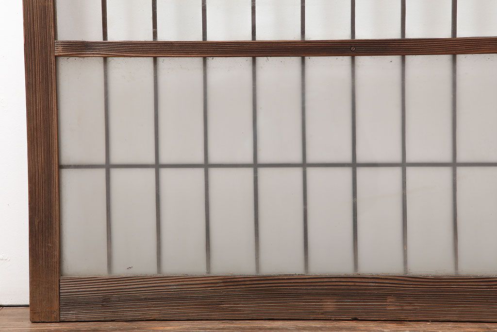 アンティーク建具　和製アンティーク　昭和初期　シンプルさが魅力の引き戸2枚セット　(R-037110)