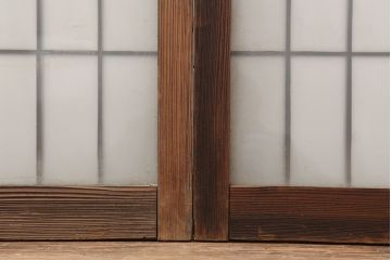 アンティーク建具　和製アンティーク　昭和初期　シンプルさが魅力の引き戸2枚セット　(R-037110)