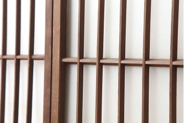アンティーク建具　和製アンティーク　昭和初期　シンプルさが魅力の引き戸2枚セット(窓、建具)(R-037111)