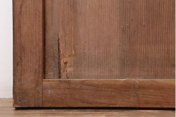 アンティーク建具　和製アンティーク　明治大正期　杉材一枚板のシンプルな板戸2枚セット(帯戸、建具、引き戸)(R-037112)
