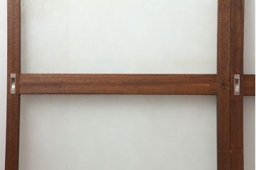 レトロ建具　昭和レトロ　昭和中期　趣たっぷりのガラス戸3枚セット(引き戸、建具)(R-037113)