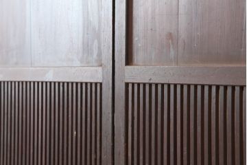 アンティーク建具　和製アンティーク　明治大正期　裏障子付き!和モダンな雰囲気の格子帯戸4枚セット(引き戸、建具)(R-037114)